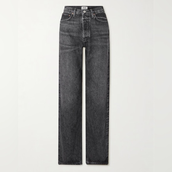 Agolde Denim - AGOLDE Kelly Black Straight Leg High Waist Classic Designer Denim Jeans 29